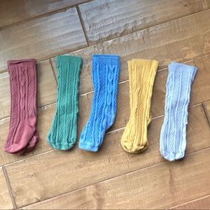 Lot of 5 cable knit knee highs, 12 month -Reserved